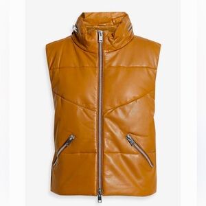 NWT Walter Baker Landon Vest, Camel - Puffer Leather Sz Large
